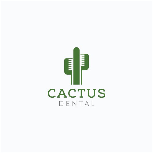 Creative Negative Space Logo for Cactus Dental