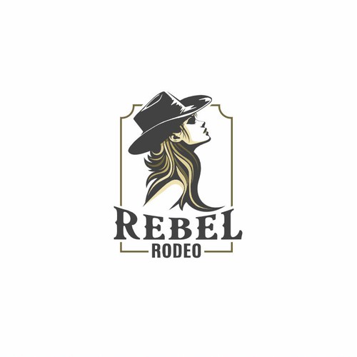 Vintage western style logo Rebel Rodeo