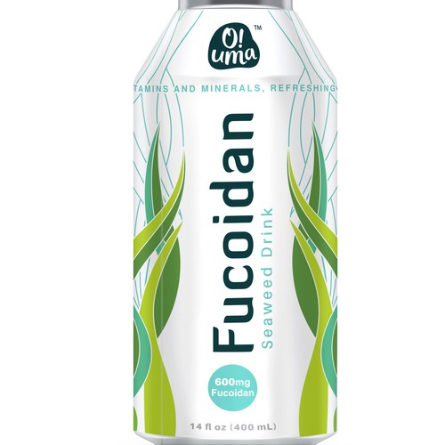 Clean seaweed water bottle label design