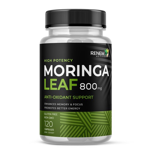 Reew Actives Moringa vitamin bottle design