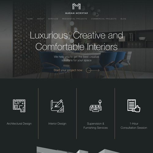 Website design for elite high end interior designer