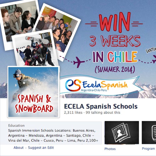 Facebook Cover:  ECELA Snowboard & Spanish