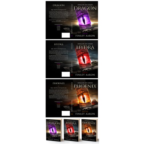 Book Covers for the first 3 books in my YA urban fantasy series, Dragon Eye—more books to come!
