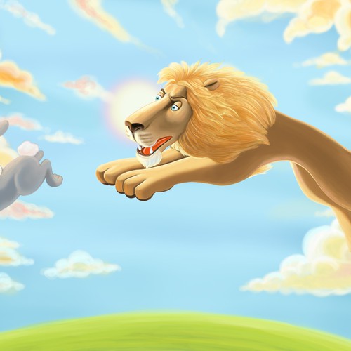 Colorful, unique animal in pop-art style to be printed on household items