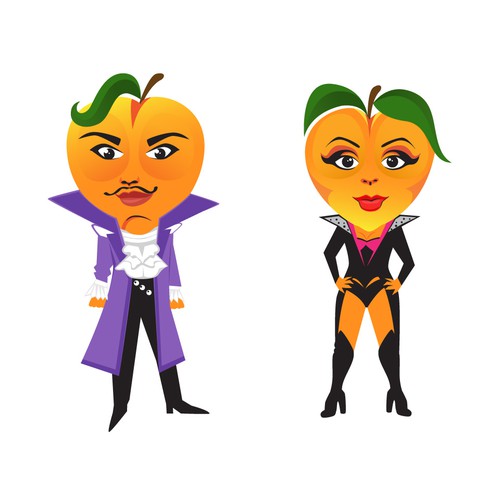 Peach (Fruit) Caricature/Mascots 