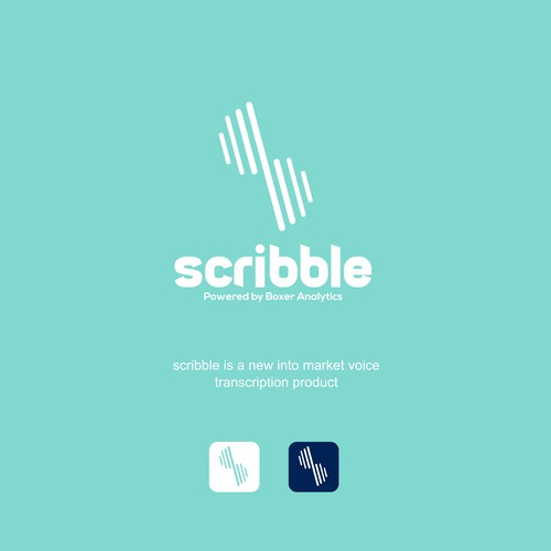 Logo concept for a voice transcription product named scibble