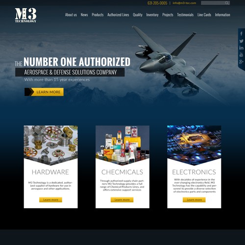 Create a custom Industrial Website for M3 Technology