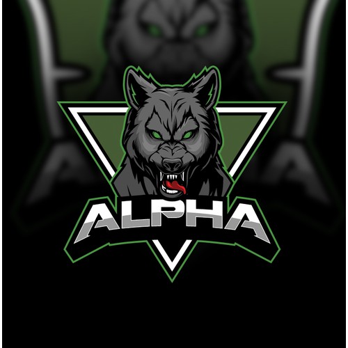 aggressive Wolf character badge logo for ALPHA