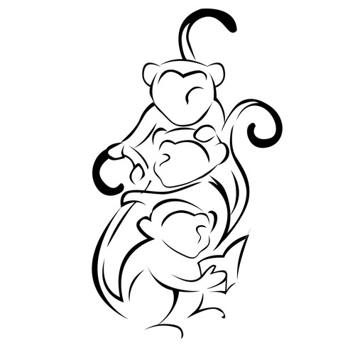 3 monkey tattoo