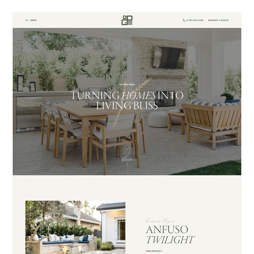 Elegant, luxouriouse homepage concept
