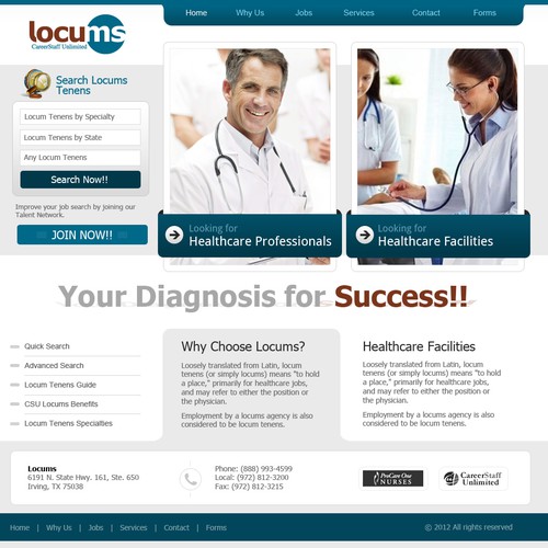 website design for www.csulocums.com