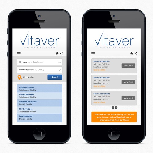 Vitaver Mobile Website
