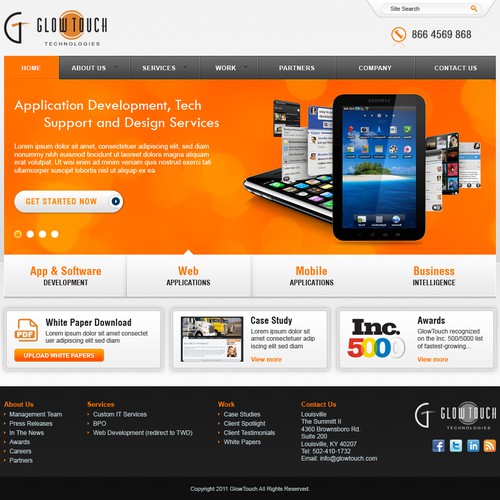 Website Design for GlowTouch Technologies