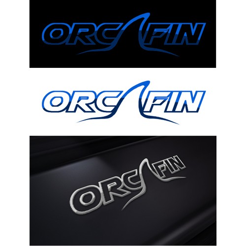 Logo for Orcafin brand Using an orca whale fin for logo
