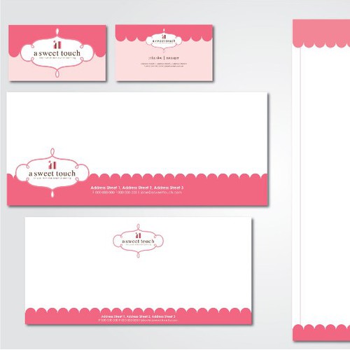 Pink stationery set