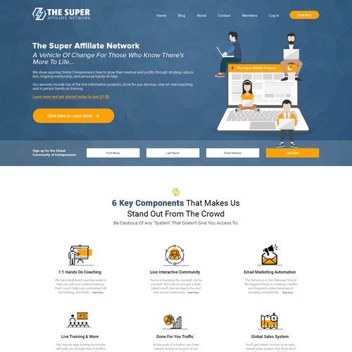 Website design for The Super Affiliate Network