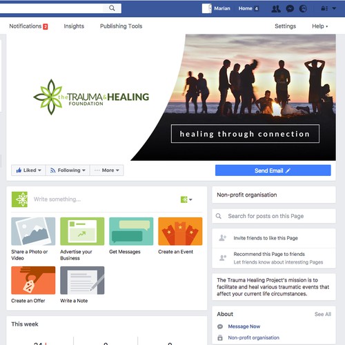 Facebook Cover concept for The Trauma And Healing Foundation