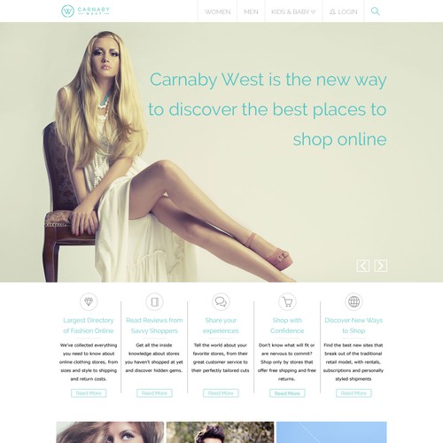 Flat, Modern Web Page Design for a E-Commerce Fashion Company