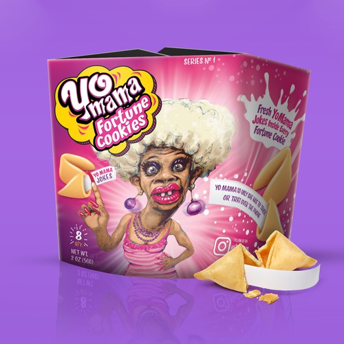 YoMamma fortune cookies packaging design