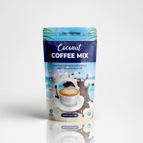 coconut coffee mix packaging