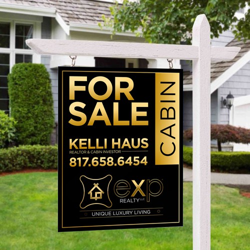 Real estate yard sign.