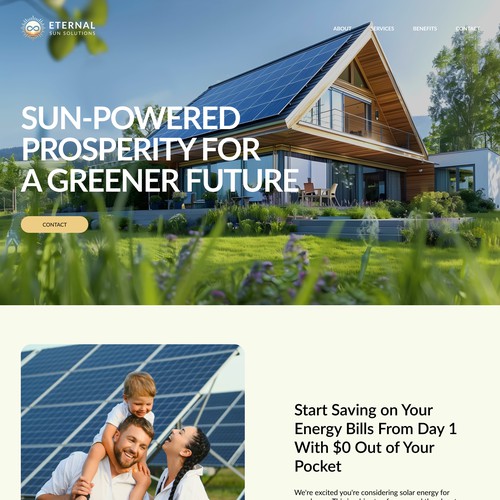 Eternal Sun Solutions - modern website for solar energy company