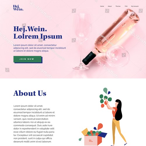 Website design for Hej.Wein.