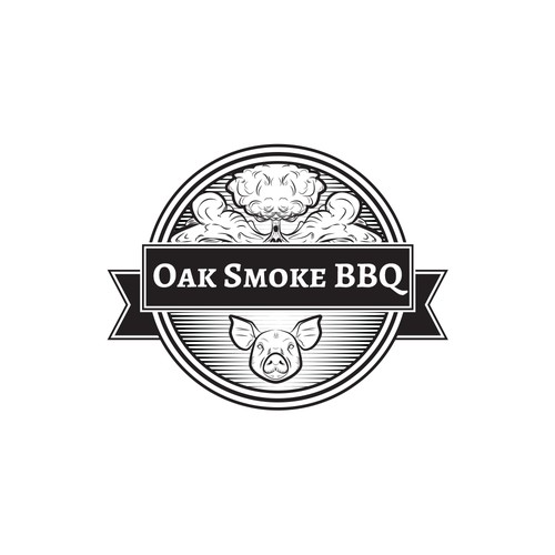 Logo Concept for Oak Smoke BBQ Restaurant