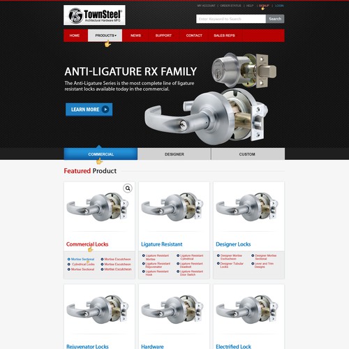 Web page Design for TownSteel
