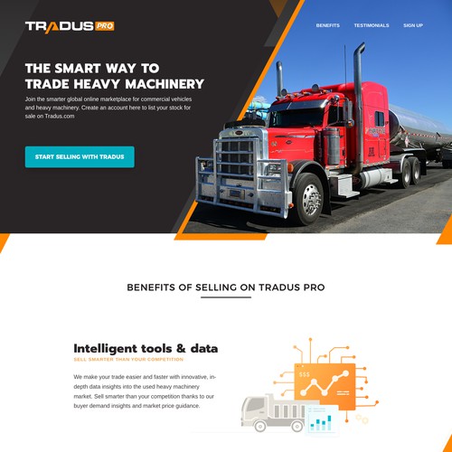 Landing Page for Tradus Pro from OLX