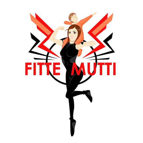 Fitte Mutti Mascot Logo