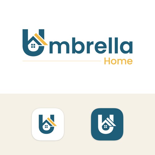Umbrella Home: friendly, modern logo for a roofing company homeowners can trust