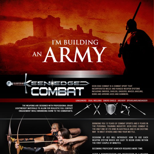 Create a flyer / banner design for Keen Edge Combat Sports