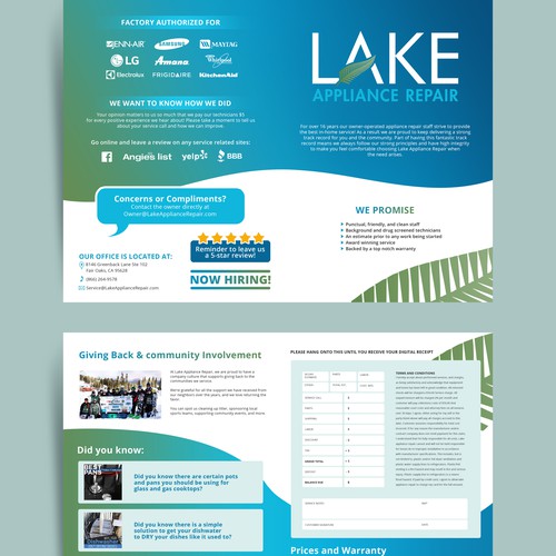Brochure Design for in-home service company