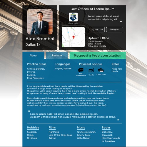 Page design - attorney