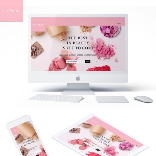 Elegant Landing Page for Cosmetics Platform