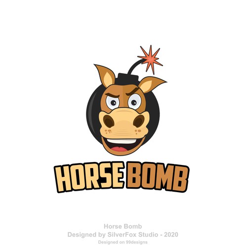 Cartoon mascot logo of horse