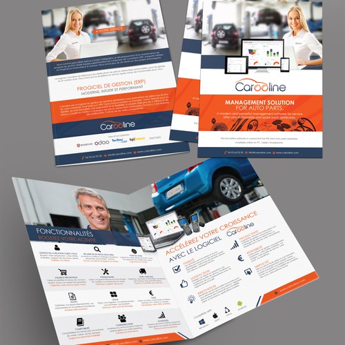 bifold brochure for the auto management solution software