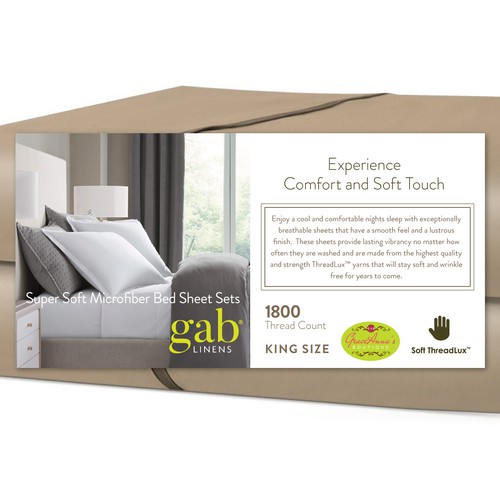 Product packaging label for bed sheet sets