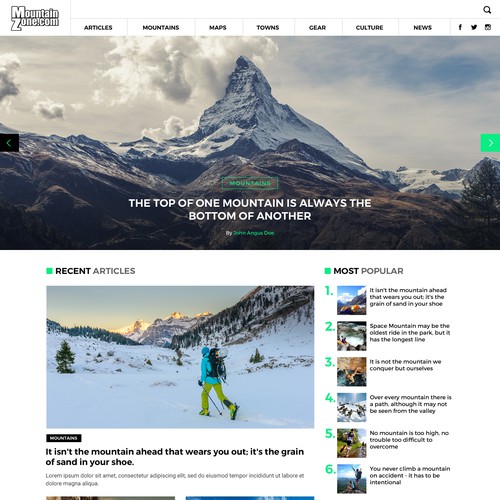 Outdoor Magazine Website Design