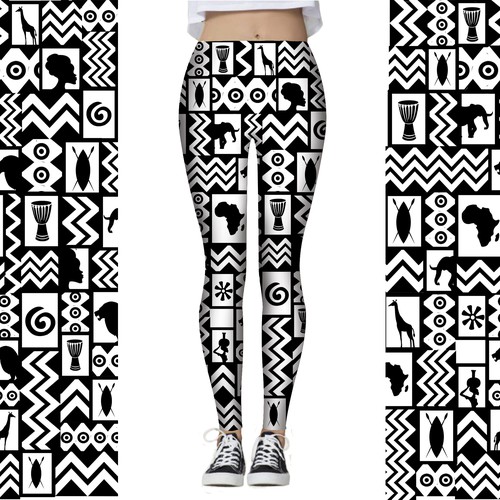 African Theme Workout/Yoga Leggings for Women - Soulful, Trendy Designs