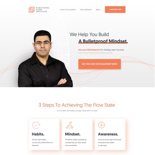 Landing page design for a coaching program