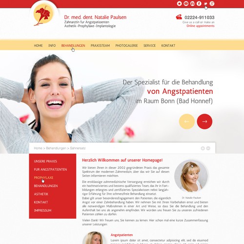 Zahnarztpraxis Dr. Natalie Paulsen benötigt ein website design
