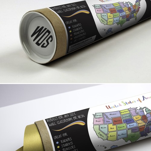 Design for USA Map Packaging Tube