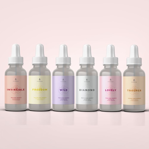 Minimalist, simple and elegant concept for rose oils.