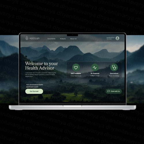 Landing Page for an AI health advisor