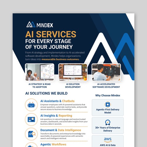 A one page flyer for a technology company