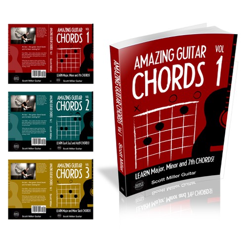 Create an amazing guitar instructional book cover for Scott Miller Guitar