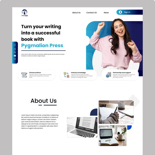 Landing page Empowering Authors: Pygmalion Press