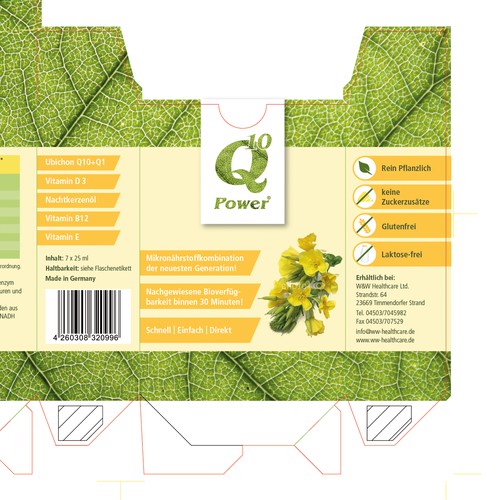 Verpackungsdesign "Q10 Magic Power"